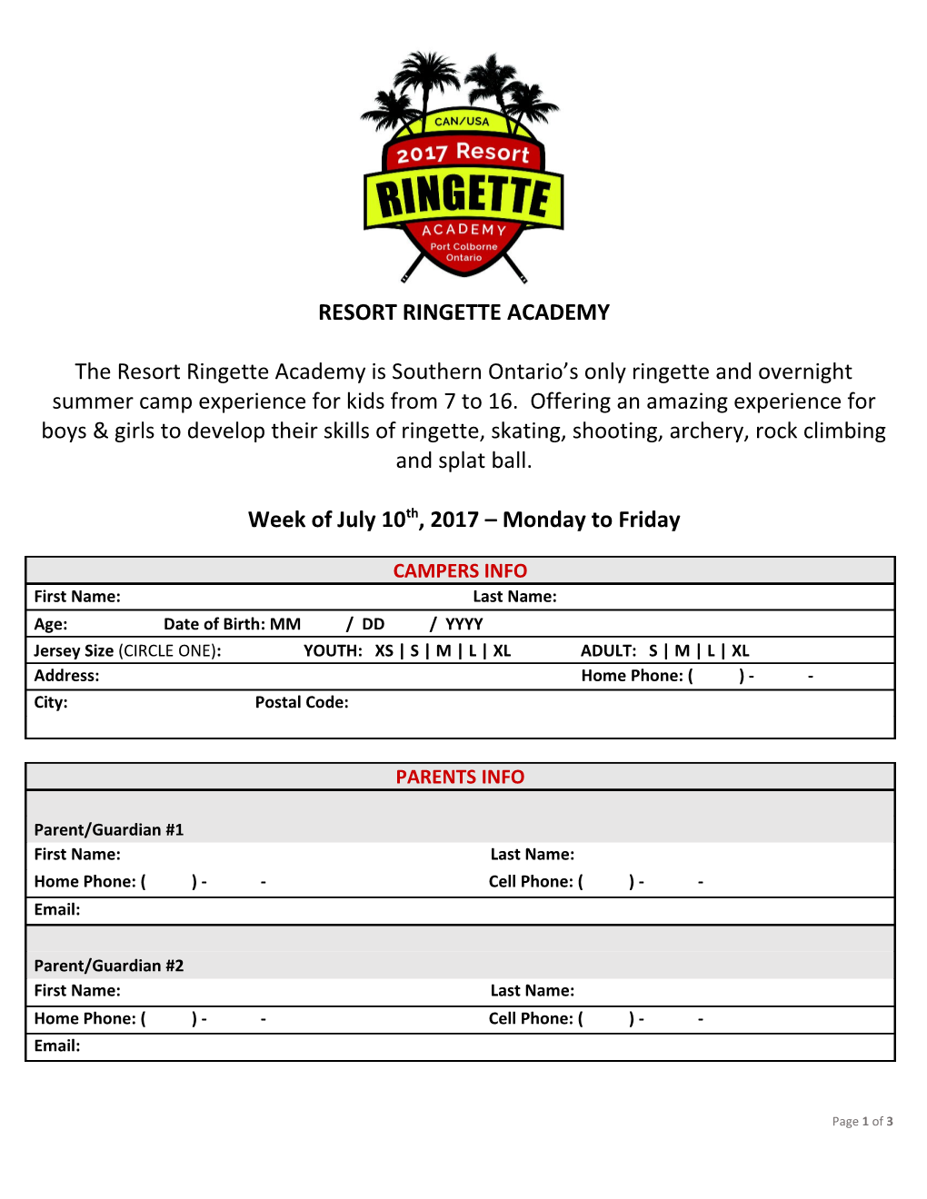 Resort Ringette Academy