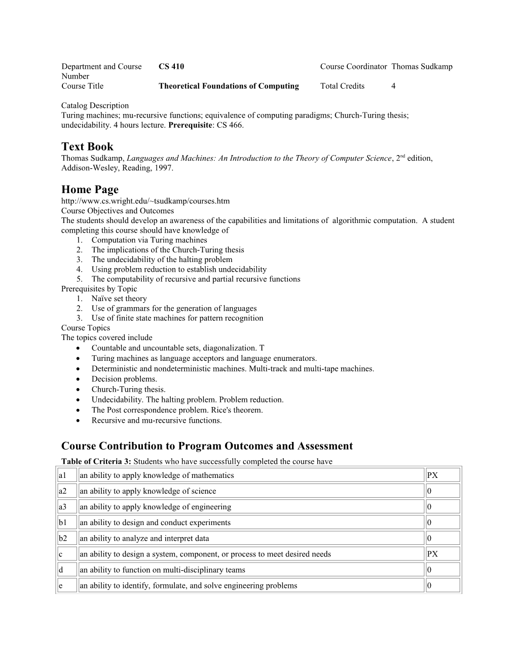 Department and Course Number s1