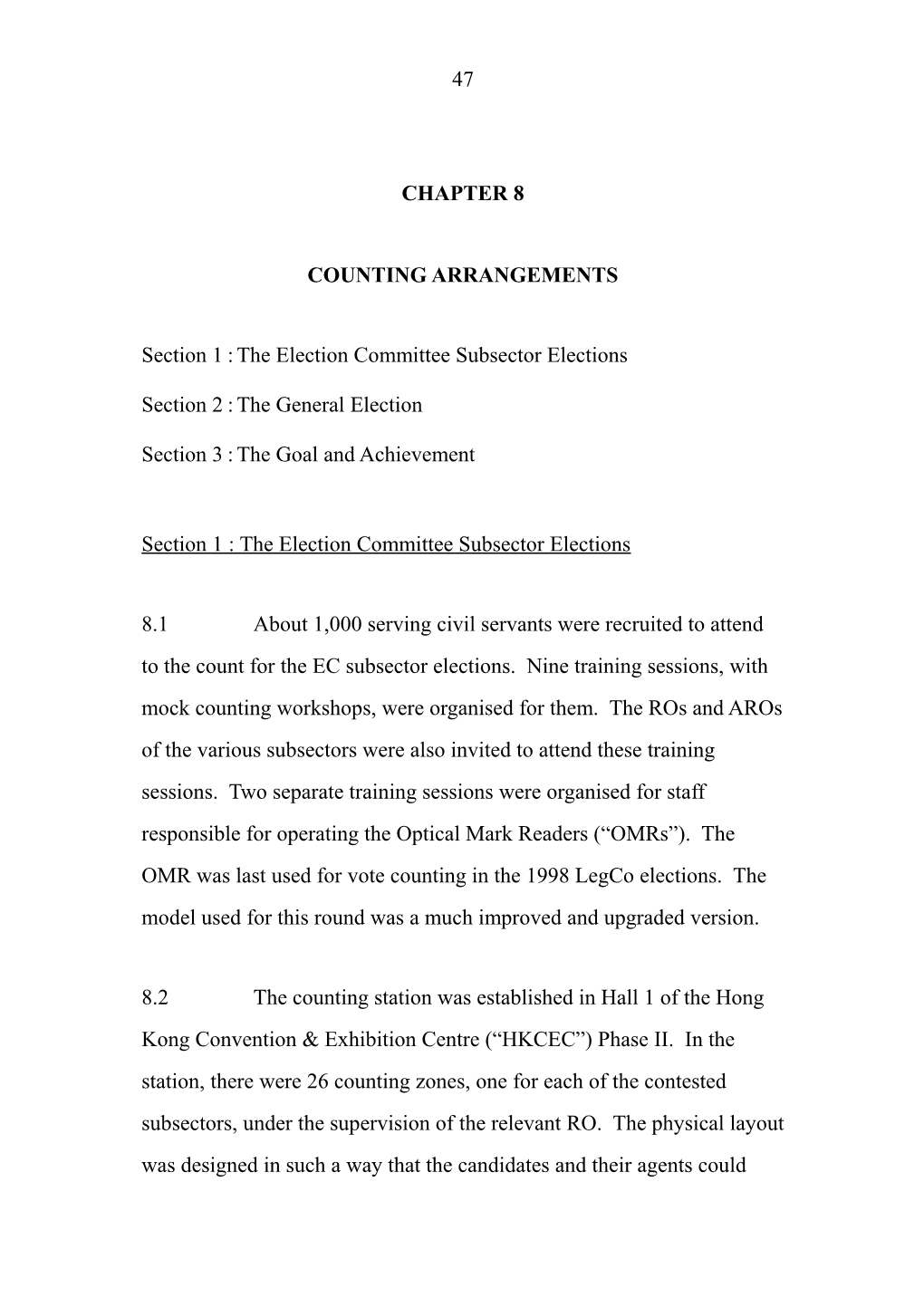 Chapter - Making of Counting Arrangements