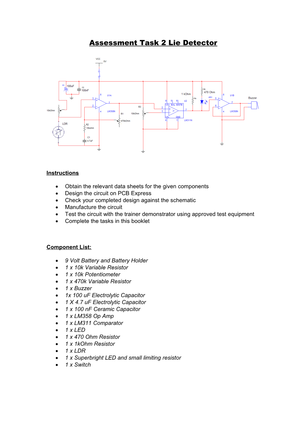 Obtain the Relevant Data Sheets for the Given Components