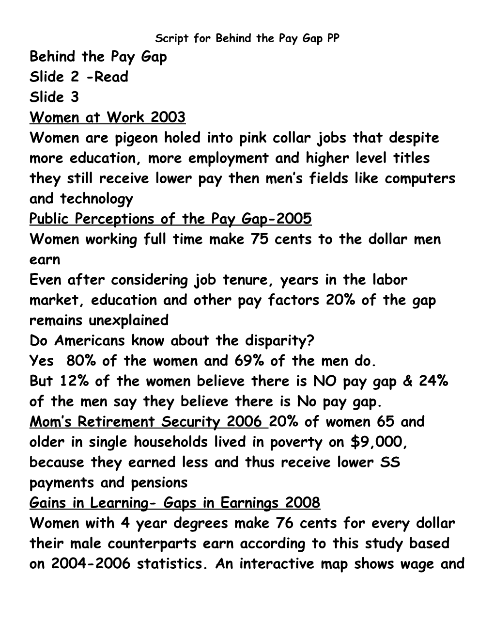 Behind the Pay Gap