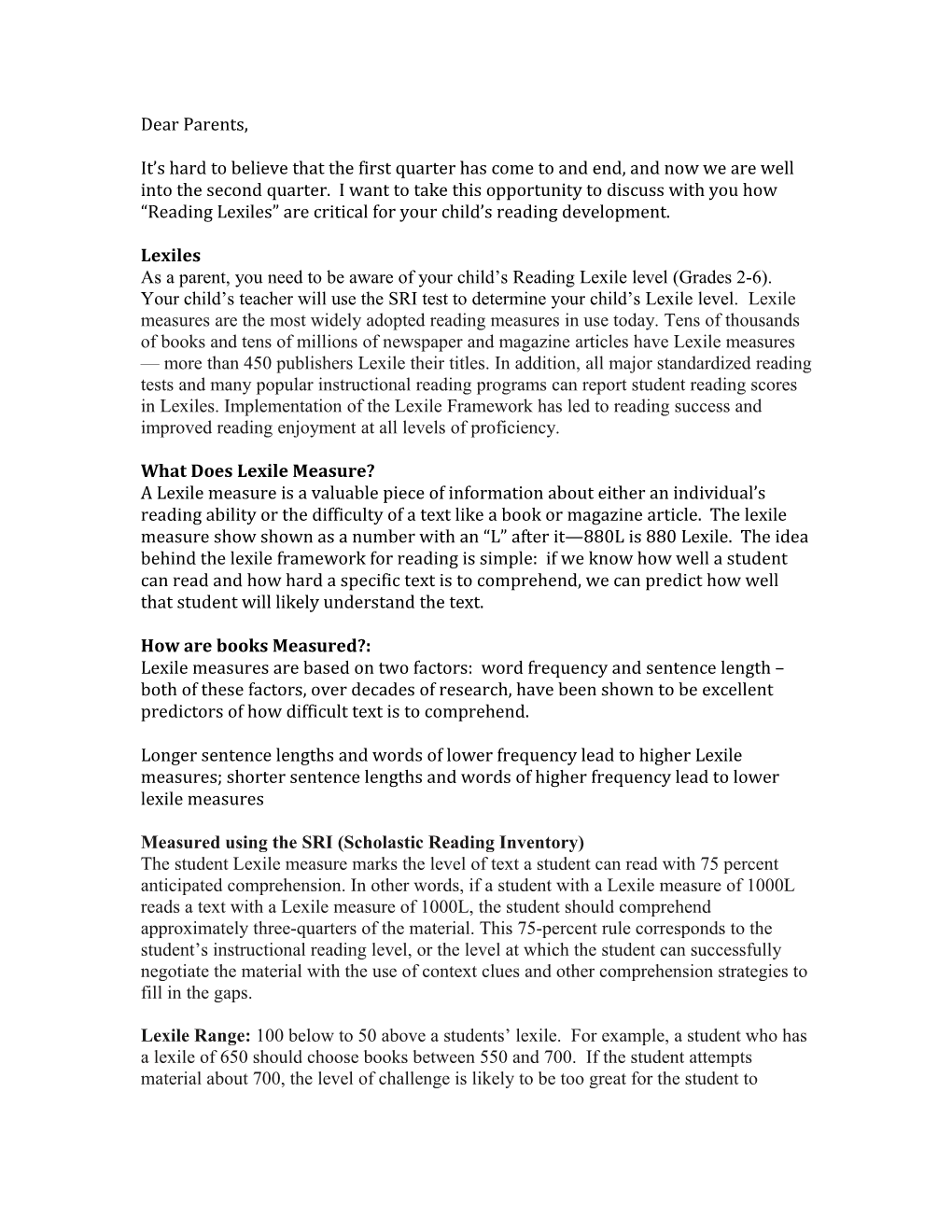 What Does Lexile Measure?