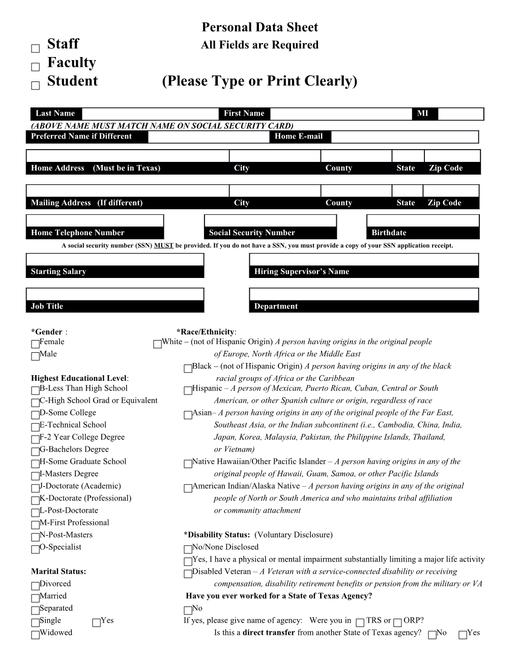 Personal Data Sheet s1