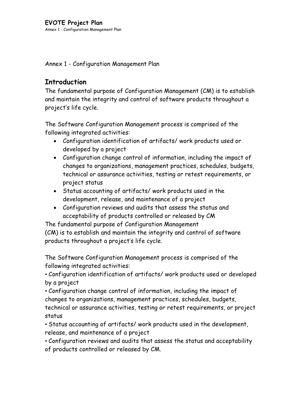 B INSYDE Configuration Management Plan