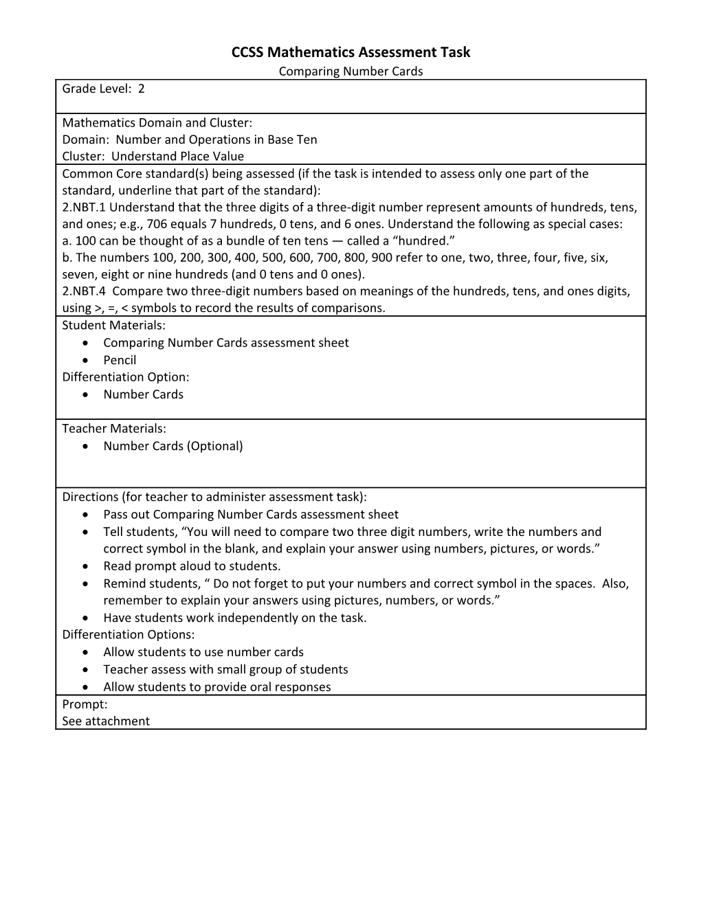 CCSS Mathematics Assessment Task s1