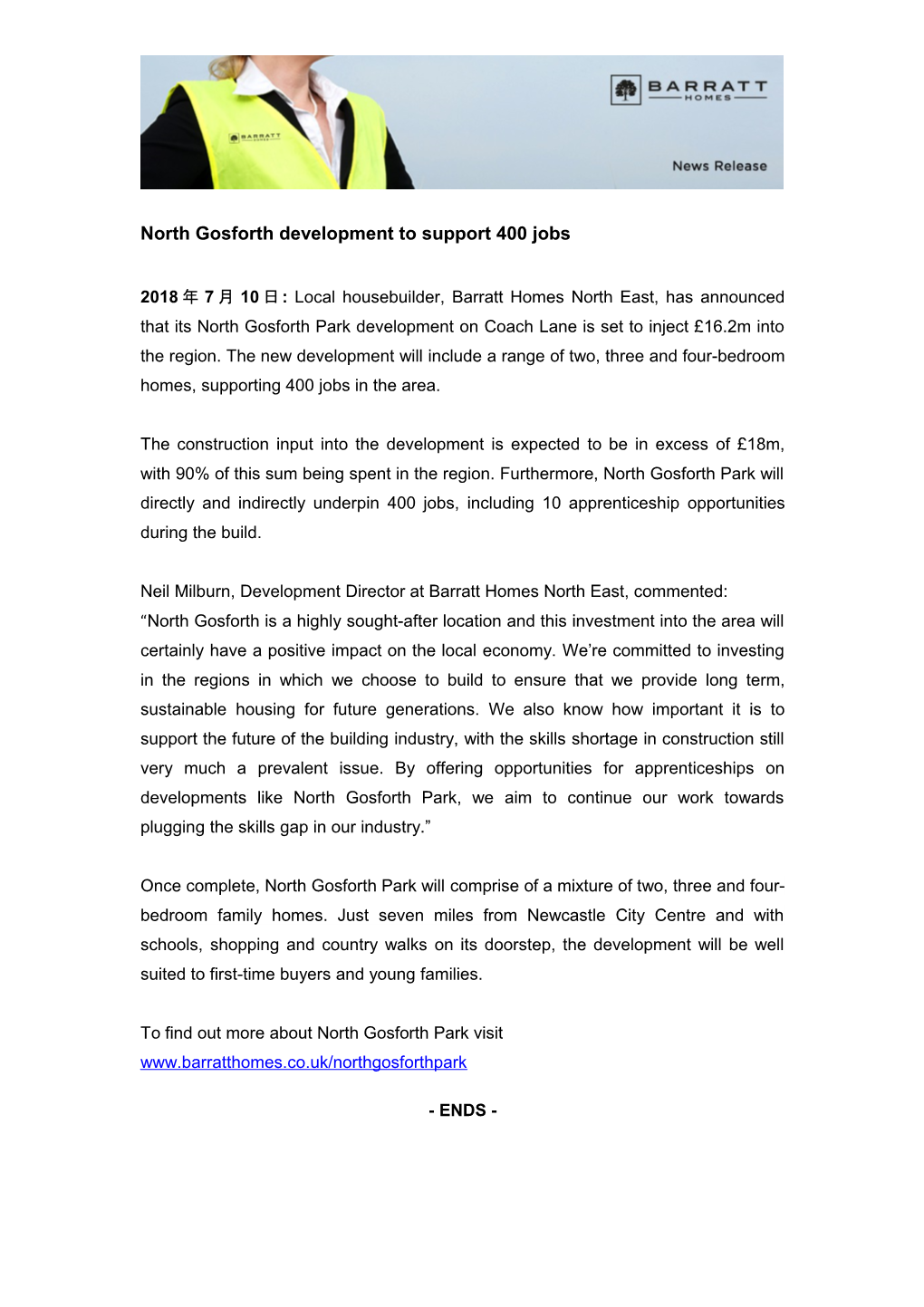 North Gosforth Development to Support 400 Jobs