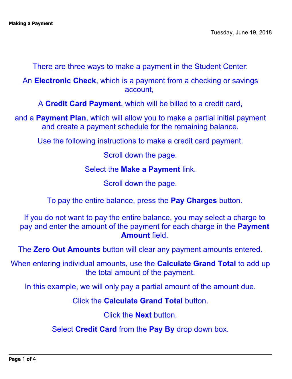 There Are Three Ways to Make a Payment in the Student Center