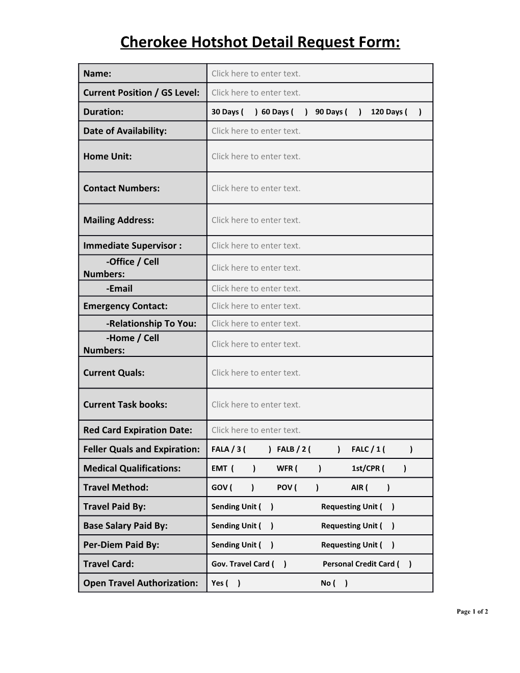 Cherokee Hotshot Detail Request Form