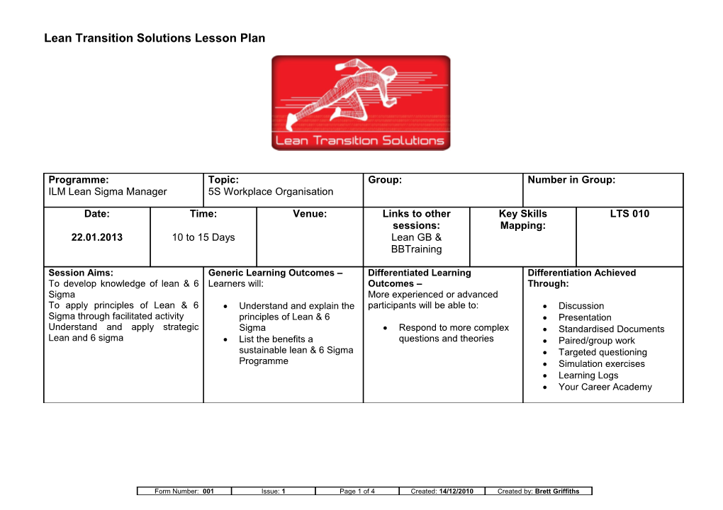 Session / Lesson Plan