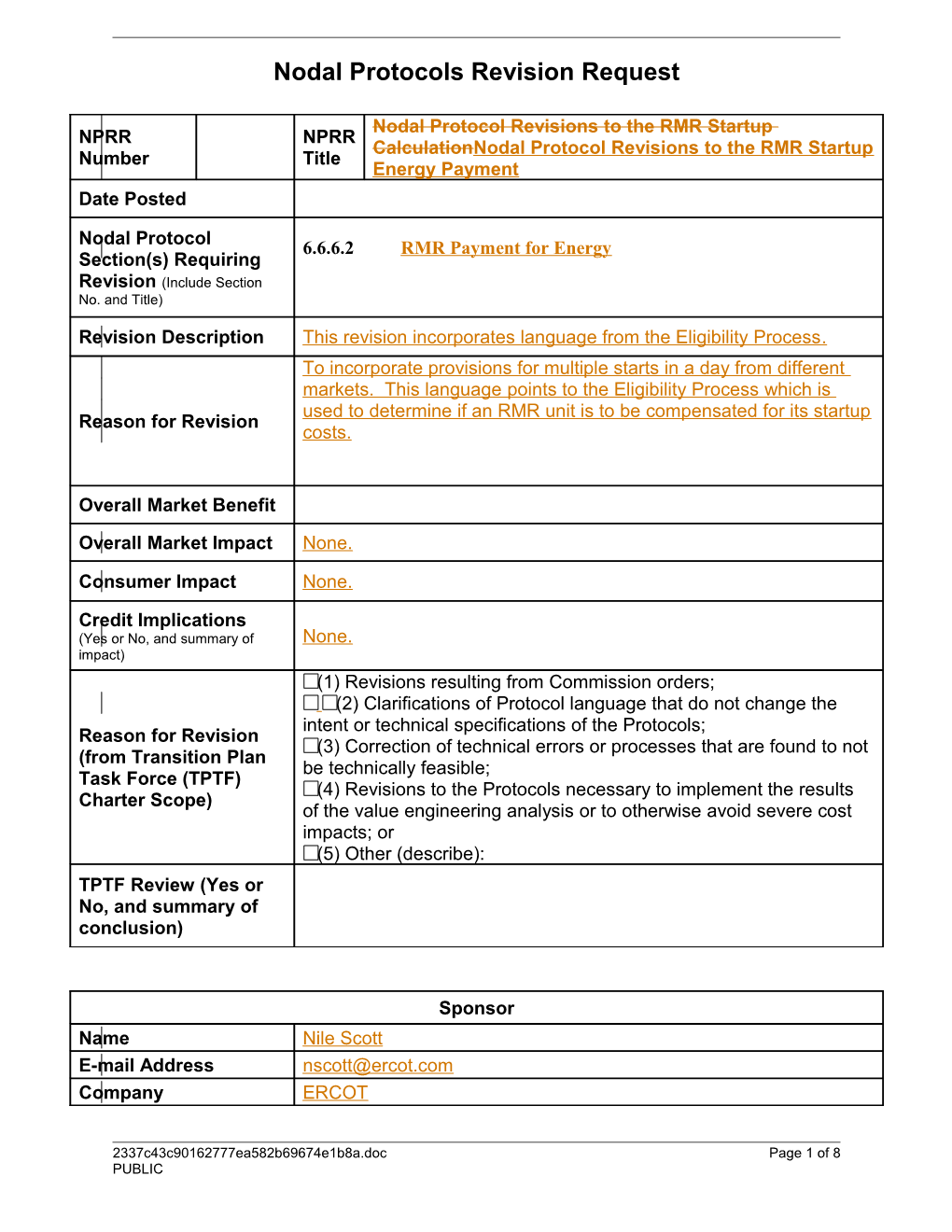 Nodal Protocols Revision Request