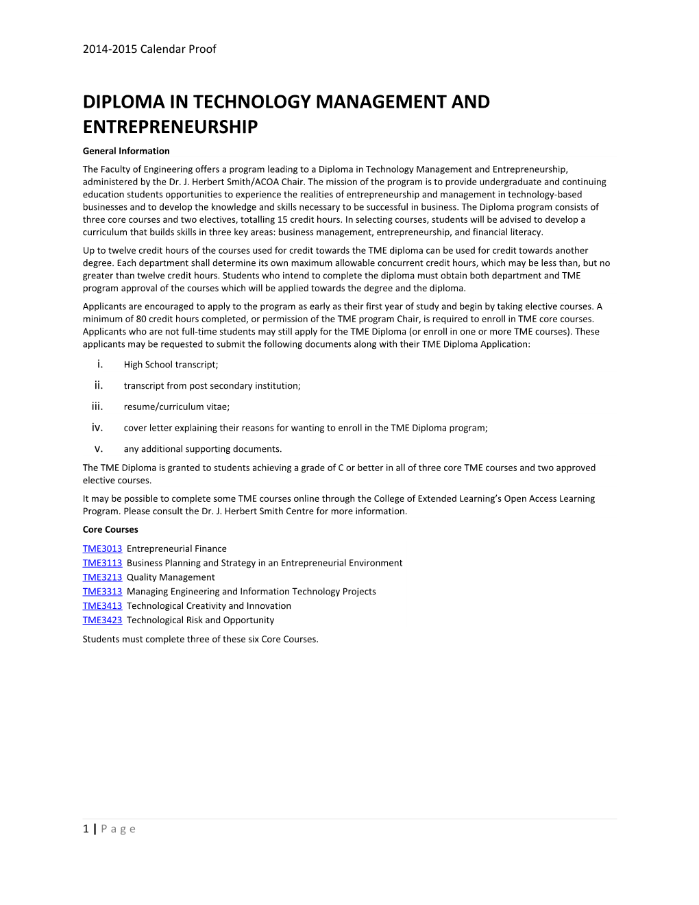 Diploma in Technology Management and Entrepreneurship