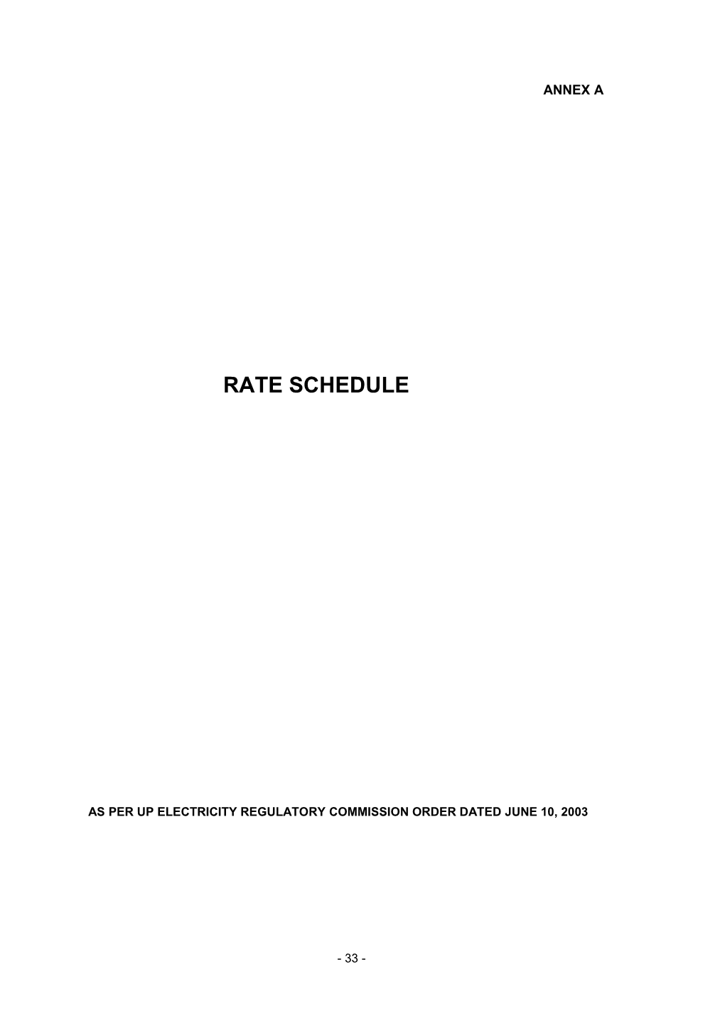 As Per up Electricity Regulatory Commission Order Dated June 10, 2003Rate Schedule LMV 1