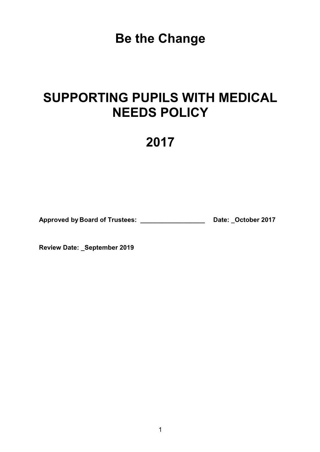 Model Policy for Supporting Children with Medical Conditions