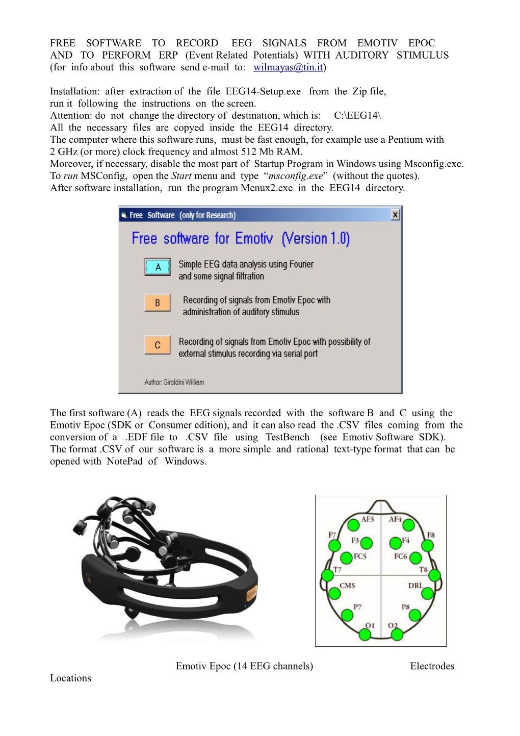 Free Software to Record Eeg Signals from Emotiv Epoc