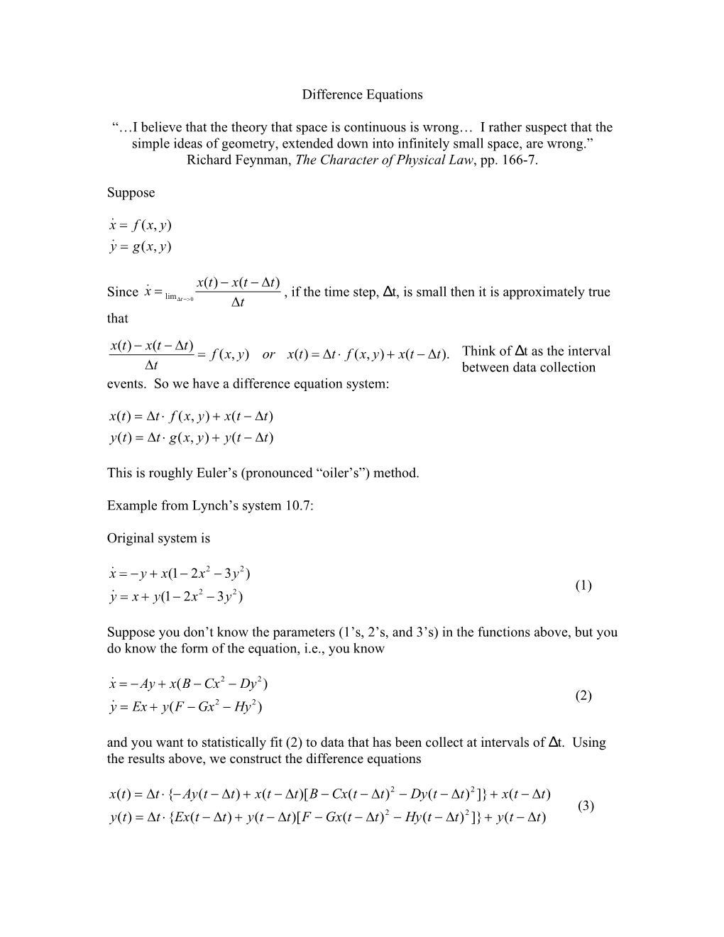 Difference Equations