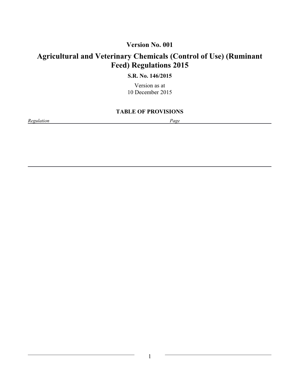Agricultural and Veterinary Chemicals (Control of Use) (Ruminant Feed) Regulations 2015