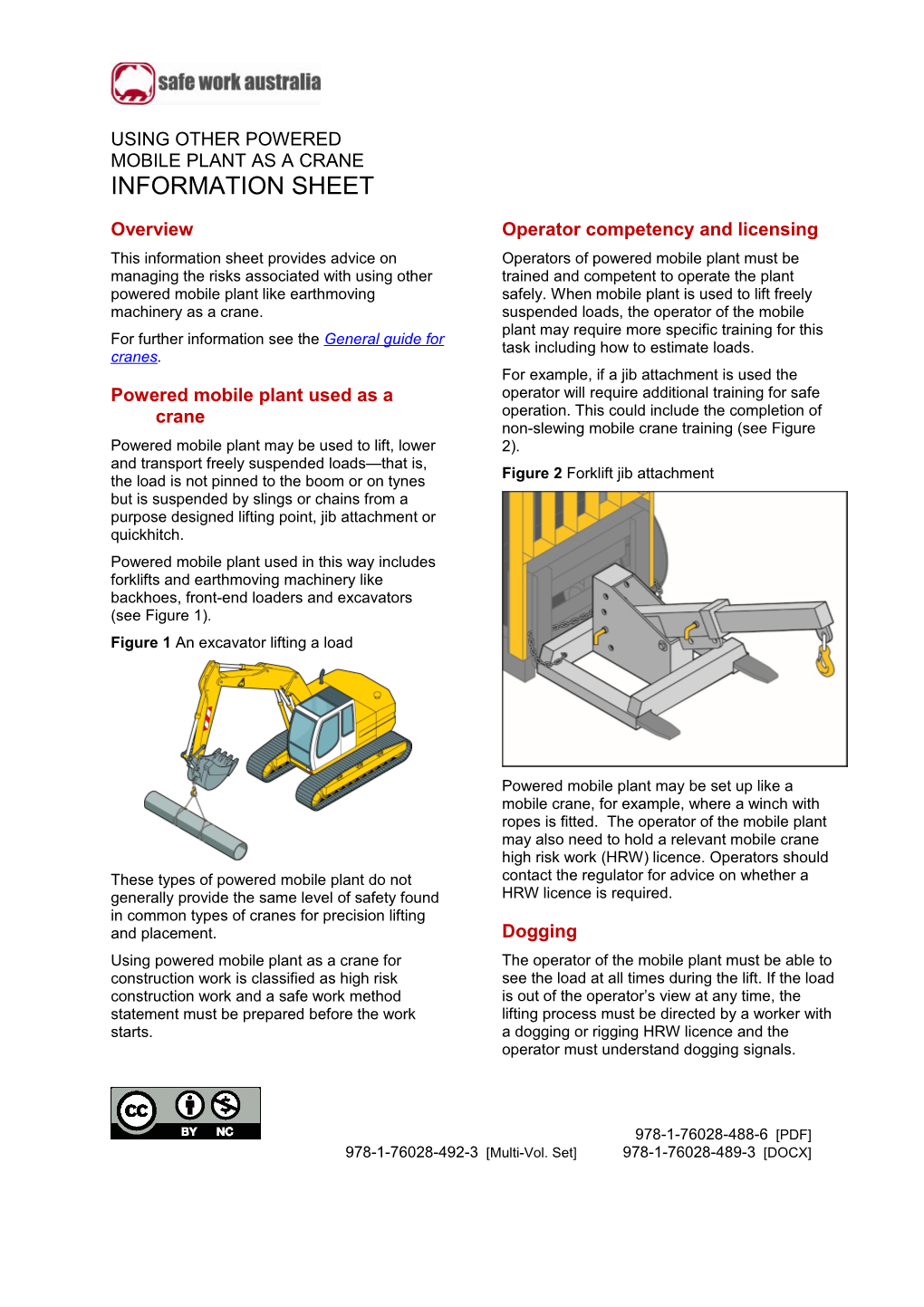 10. Using Other Powered Mobile Plant As a Crane Information Sheet
