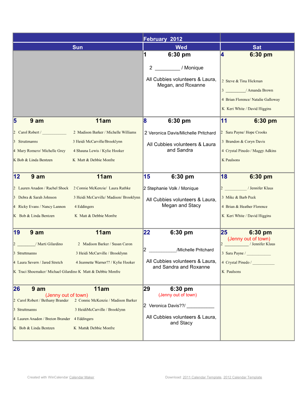 Created with Wincalendar Calendar Makerdownload: 2011 Calendar Template, 2012 Calendar Template