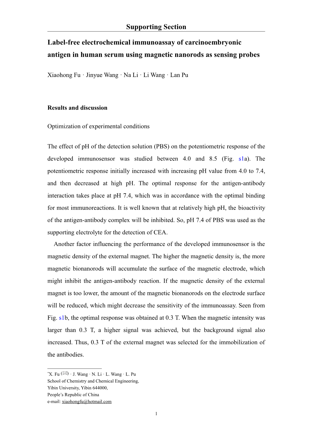 Label-Free Electrochemical Immunoassay of Carcinoembryonic Antigen in Human Serum Using