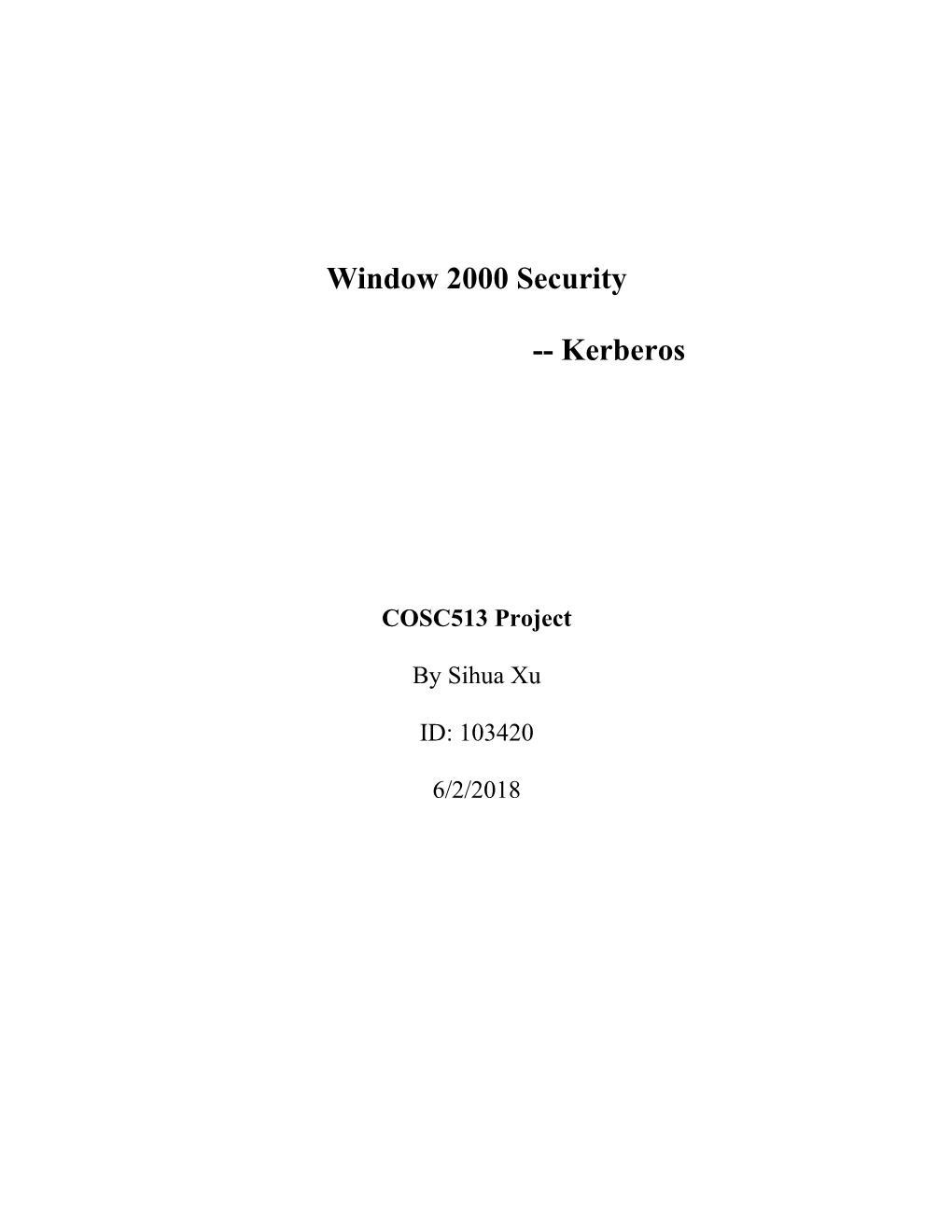 Window 2000 Operating System