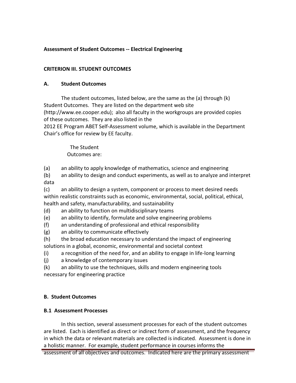 Assessment in Electrical Engineering, 2012