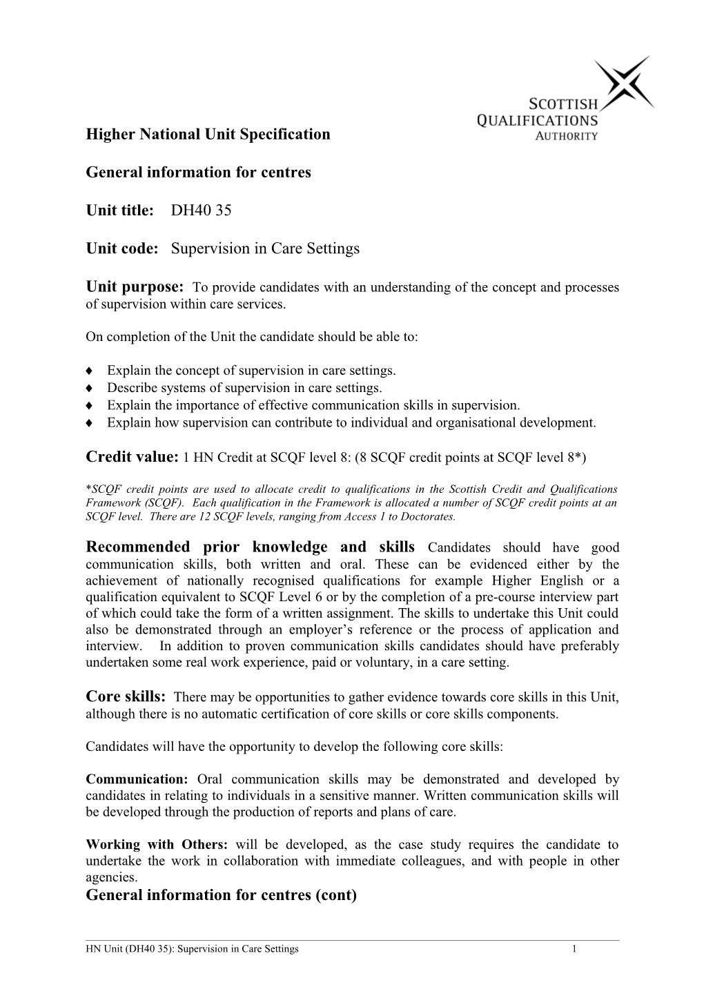 National Unit Specification: General Information s1