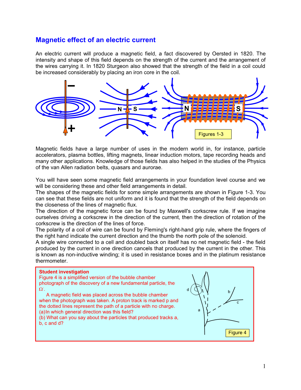 Magnetic Effect of an Electric Current