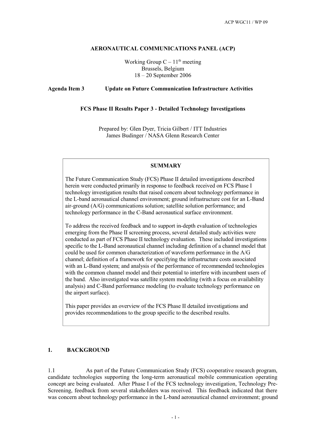 FCS Phase II Results Paper 3 - Detailed Technology Investigations