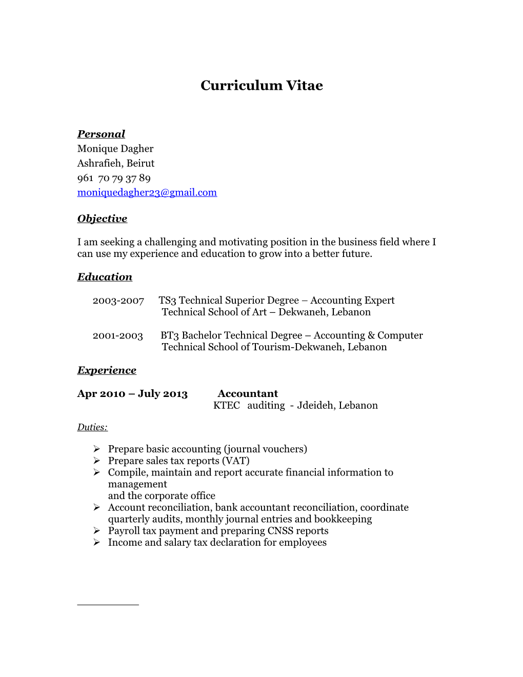 Curriculum Vitae s6