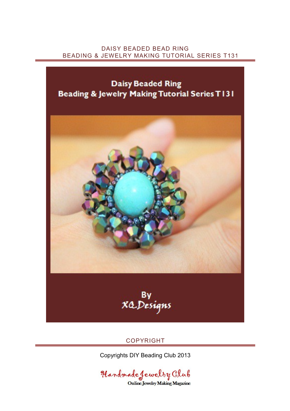 Daisy Beaded Bead Ringbeading & Jewelry Making Tutorial Series T131