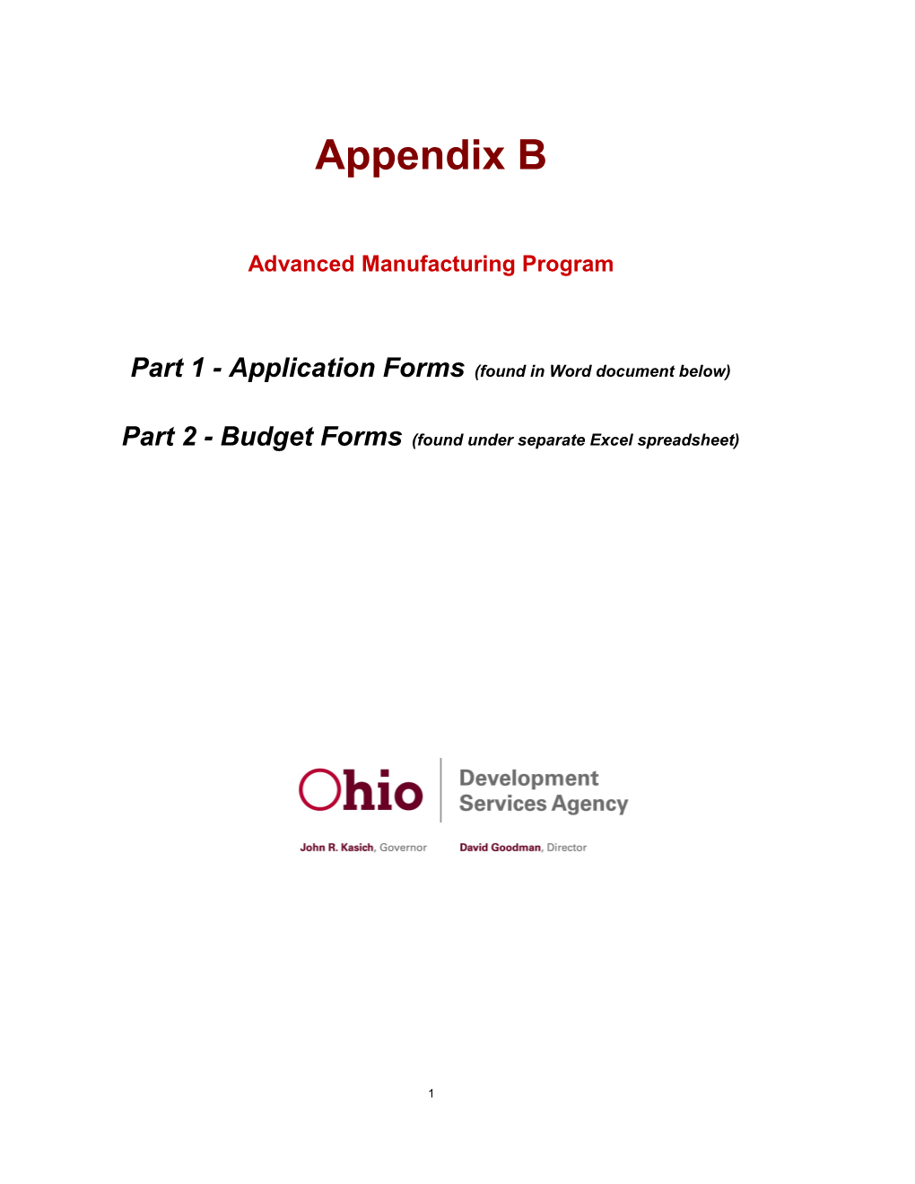 Part 1 - Application Forms (Found in Word Document Below)