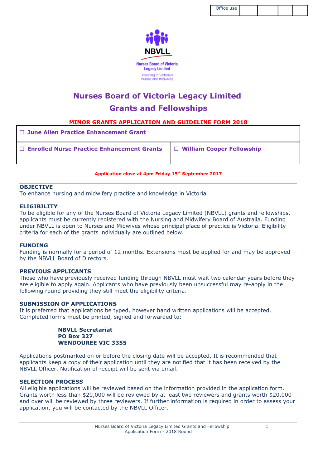 Nurses Board of Victoria Legacy Limited