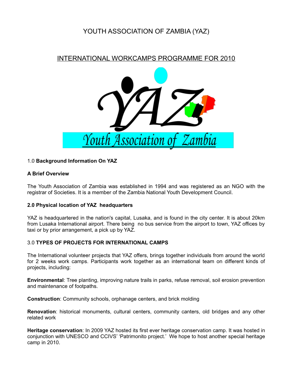 Youth Association of Zambia (Yaz)