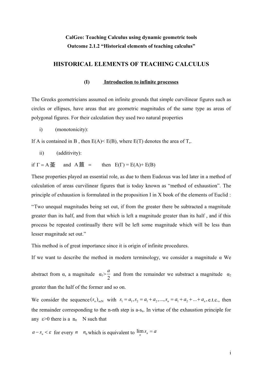 Calgeo: Teaching Calculus Using Dynamic Geometric Tools