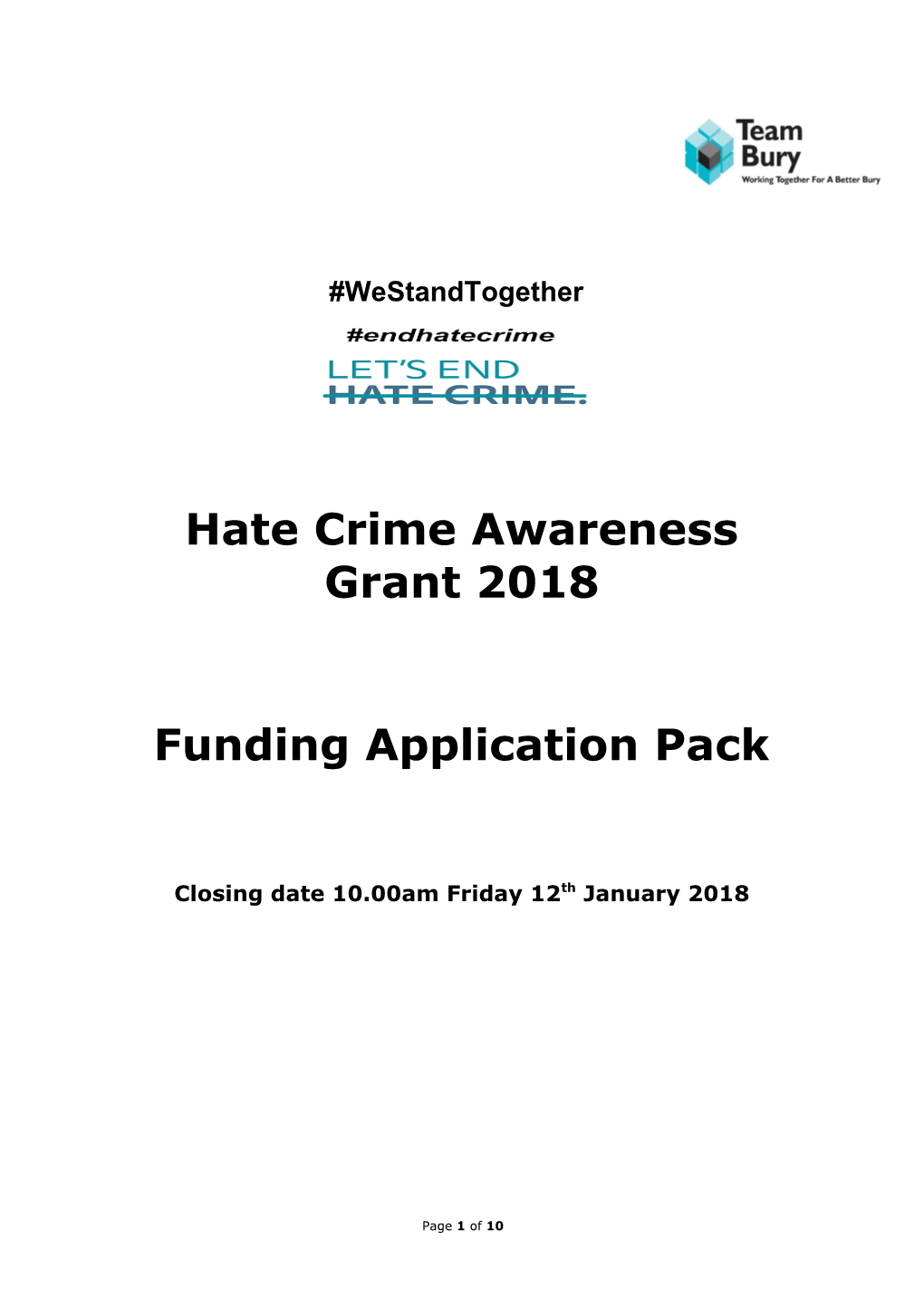 Hate Crime Awareness Grant 2018