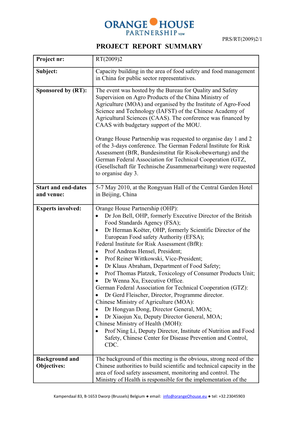 Project Report Summary