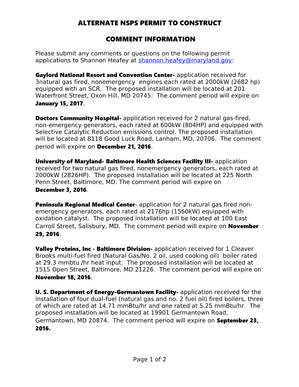 Alternate NSPS PERMIT to CONSTRUCT