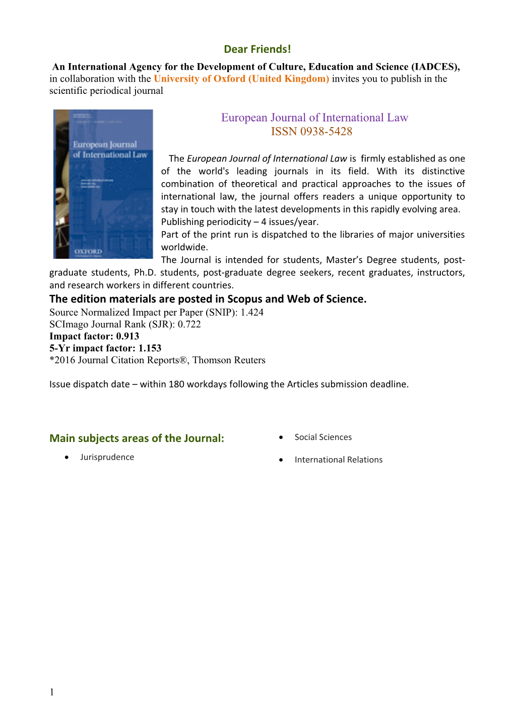 European Journal of International Law