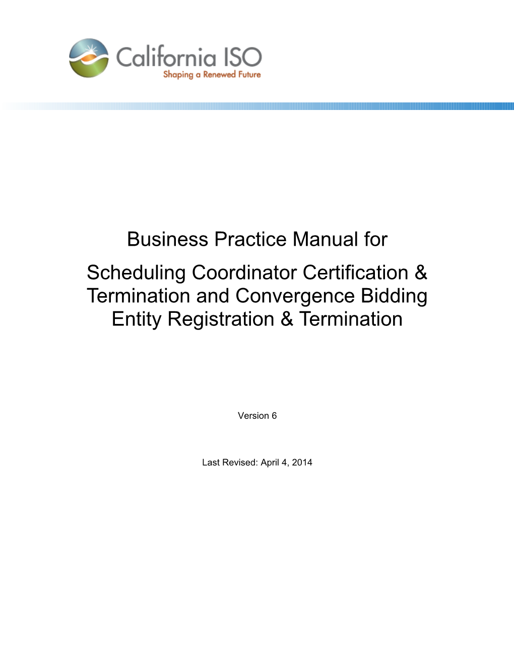 Business Practice Manual For