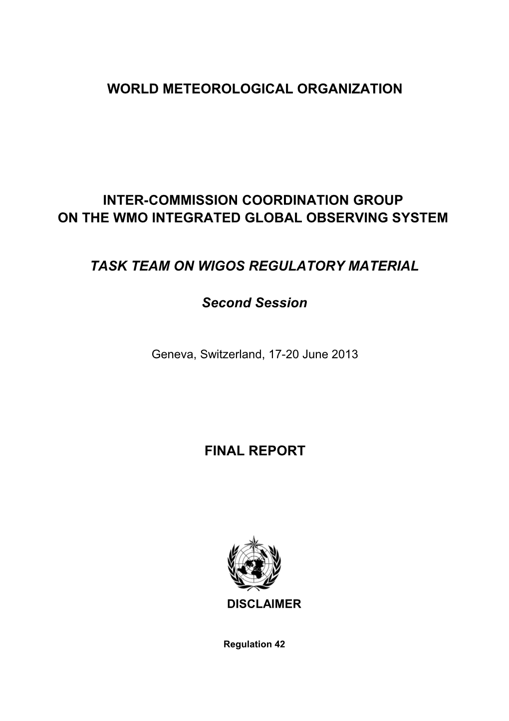 Inter-Commission Coordination Group