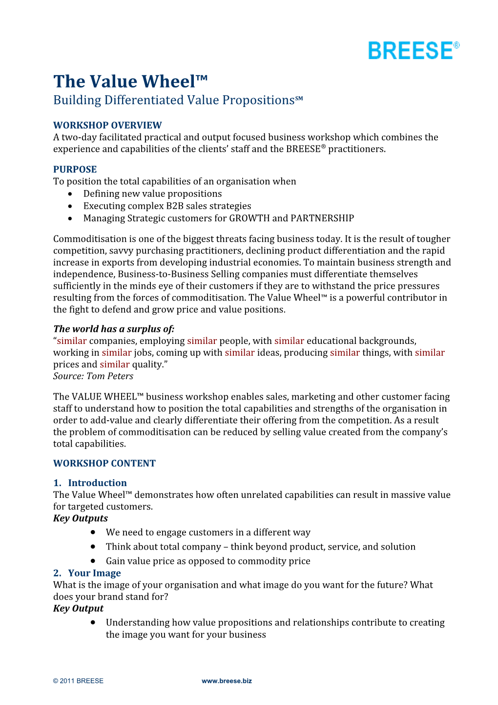 Building Differentiated Value Propositionssm