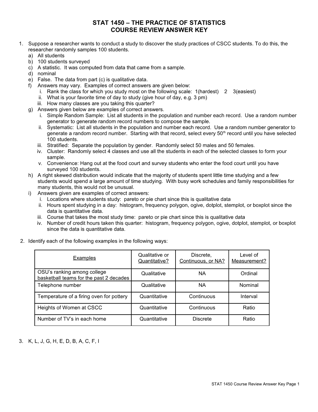 Descriptive Statistics (Chapters 1-3)