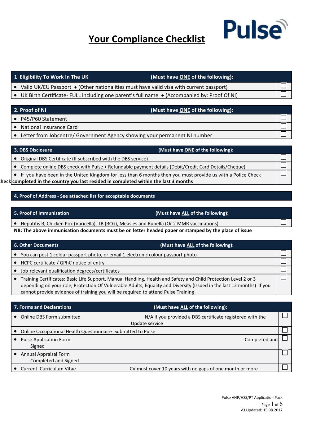 Your Compliance Checklist