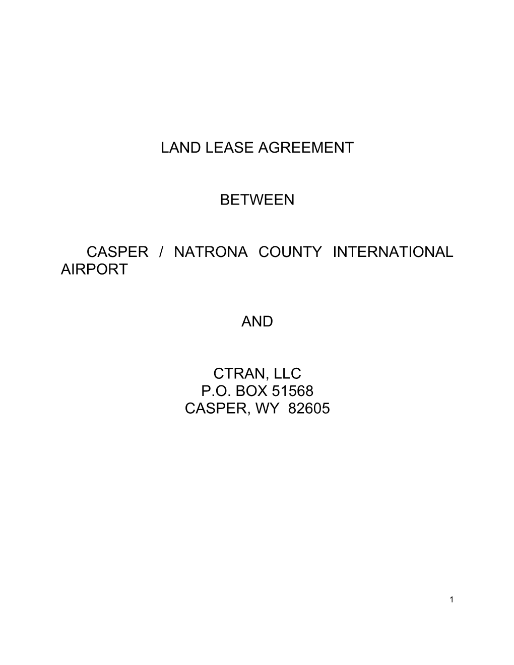 Land Lease Agreement