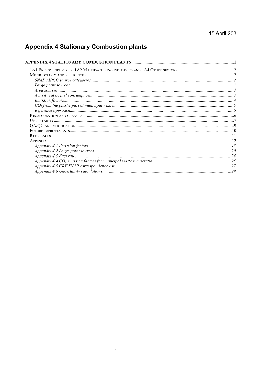 Appendix 4 Stationary Combustion Plants