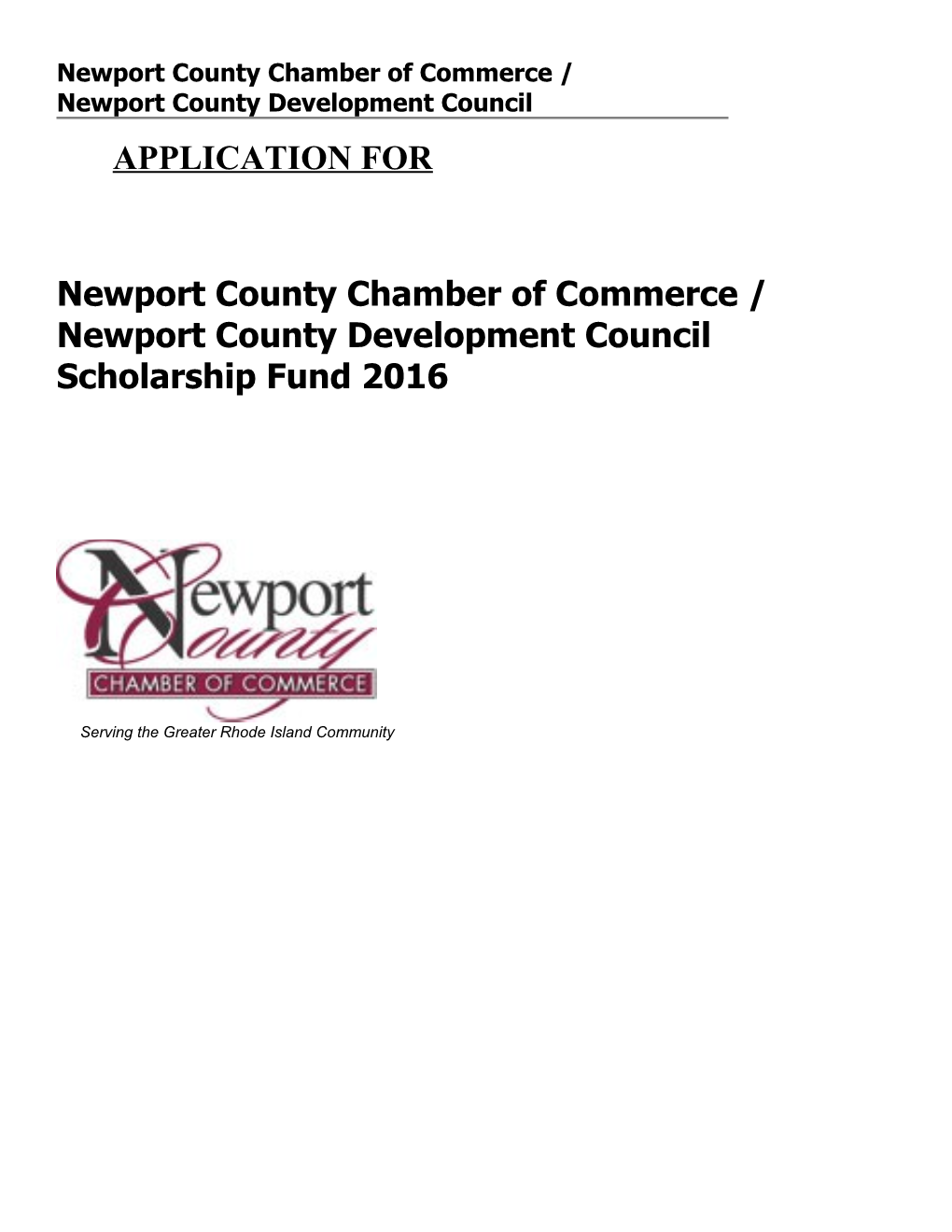 Chamber Scholarship Application & Information