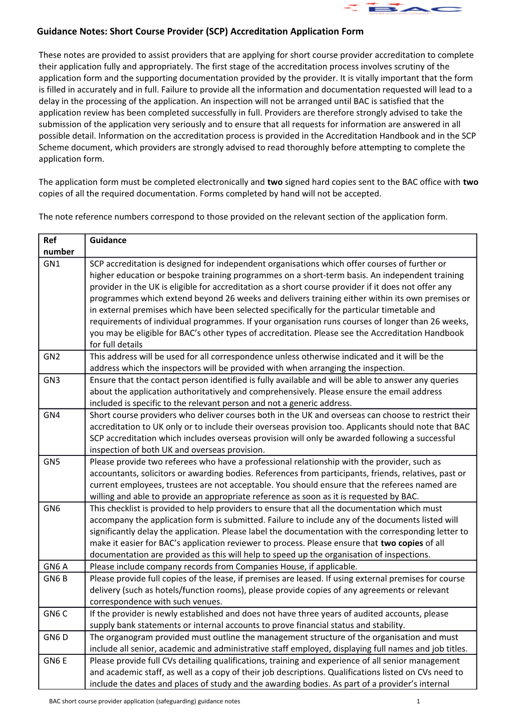 Guidance Notes for UK Application Form 2010-11