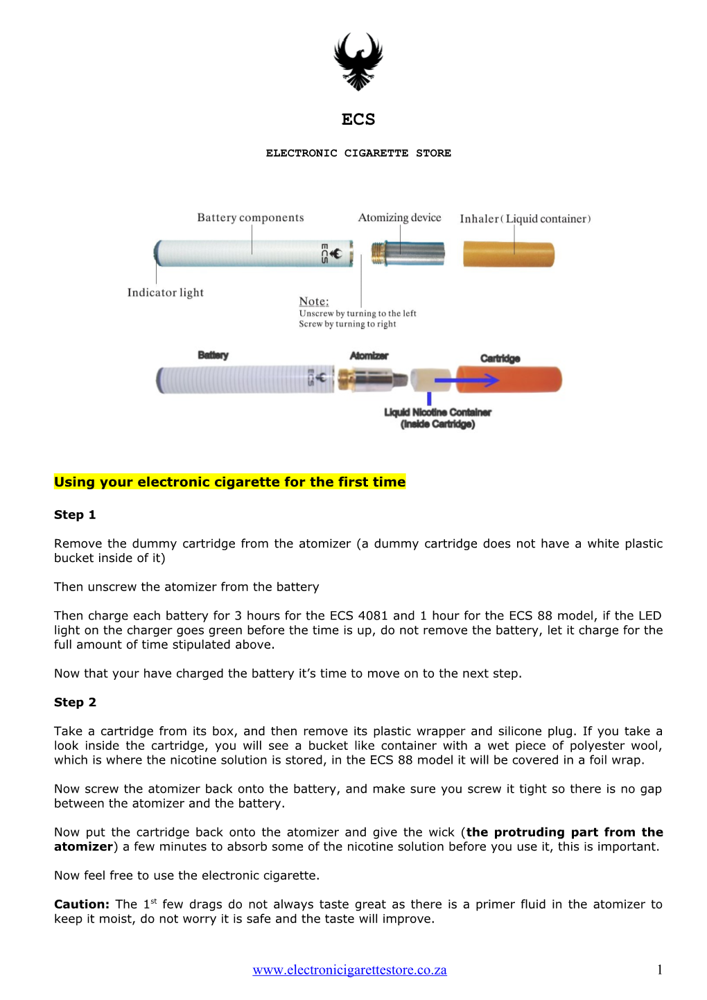 Do Not Take a Drag on Your Electronic Cigarette Till You Have Done the Following