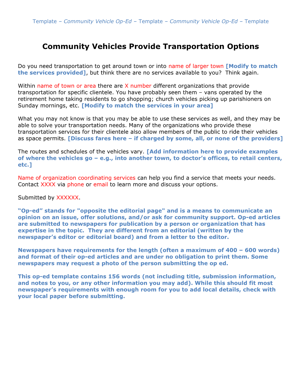 Community Vehicles Provide Transportation Options