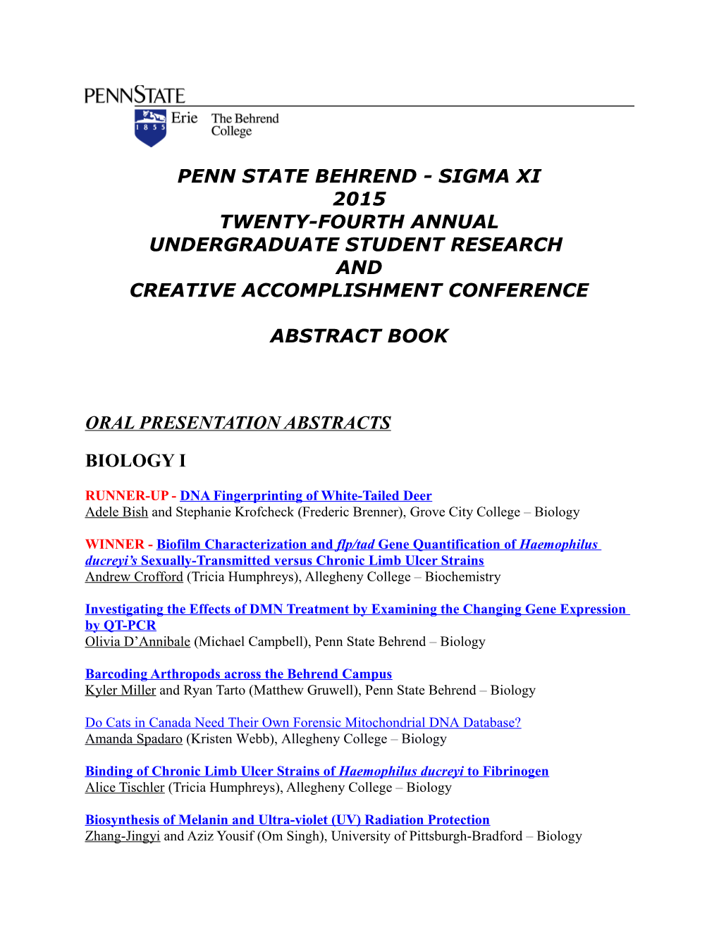 Penn State Behrend - Sigma Xi